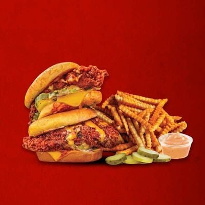 Dave’s Hot Chicken Combo #2 with two sliders