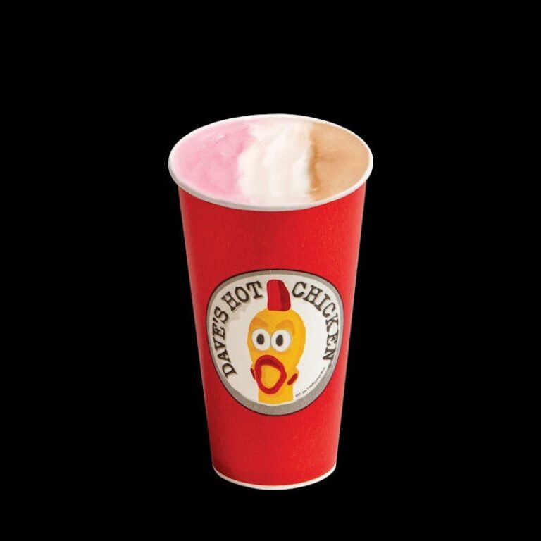 Dave’s Hot Chicken Neapolitan shake with chocolate