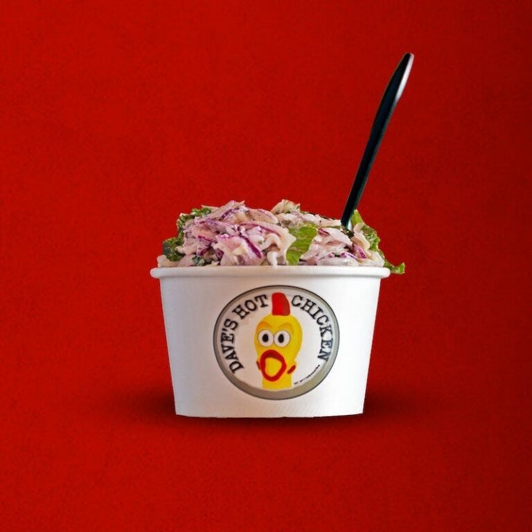 Dave’s Hot Chicken kale slaw in a branded side cup