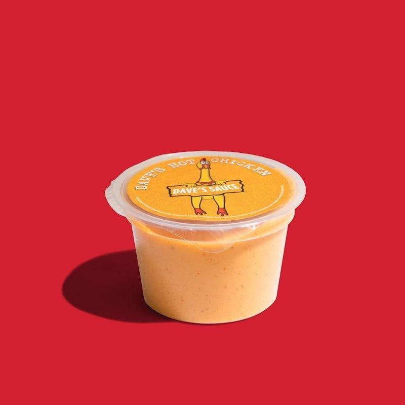 Dave’s Hot Chicken large container of Dave’s Sauce