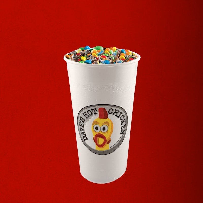 Dave’s Hot Chicken regular M&M Top-Loaded Shake