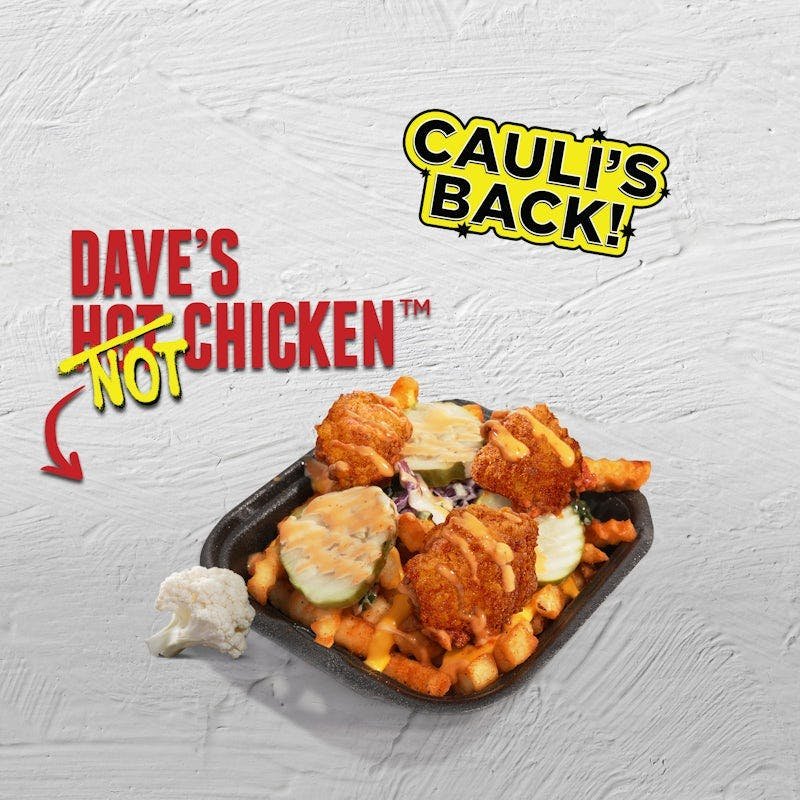 Dave’s Hot Chicken small cauliflower Top-Loaded Fries with cheese